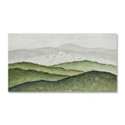 Modern Minimalist Green Texture Snow Mountain Wall Art: Living Room & Study Background Decor, Elegant Ambiance Mural