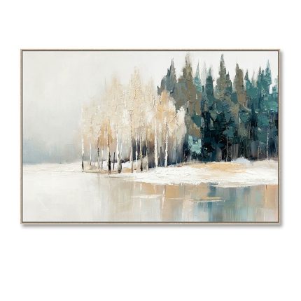 Nordic Minimalist Abstract Winter Forest Decor: Hotel, Guesthouse, Living Room & Office Soft Furnishing Wall Art