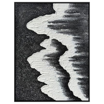 Best-selling Hand-painted Oil Painting: Wave Landscape Wall Art, Luxury Hanging Decor for Foyer, Living Room & Bedroom - Style B