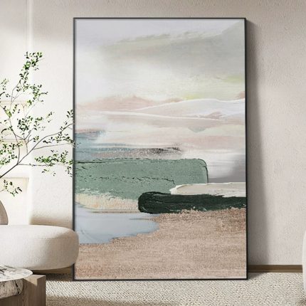 New Chinese Style Abstract Pure Hand-painted Dafen Village Oil Painting: Foyer Texture Decor, Living Room Wall Art